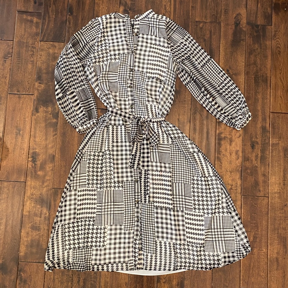 Ann Taylor Midi Black and White Dress